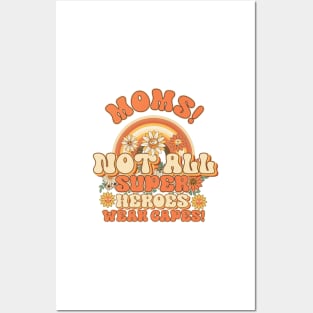 Moms funny quote Retro quote gift for funny mother Vintage floral pattern Posters and Art